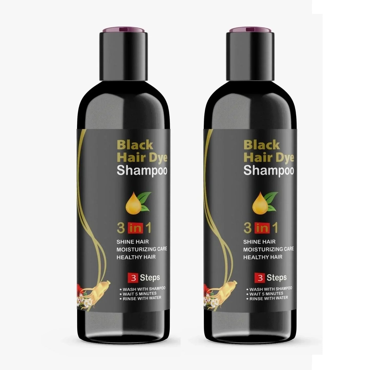 BLACK HAIR DYE SHAMPOO 3-IN-1 BUY 1 GET 1 FREE