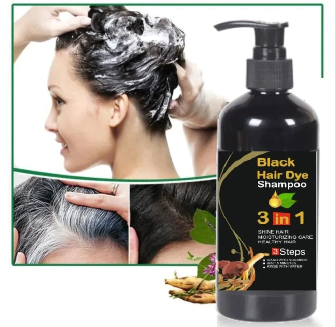 BLACK HAIR DYE SHAMPOO 3-IN-1 BUY 1 GET 1 FREE