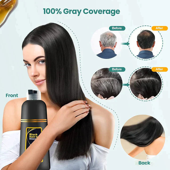 BLACK HAIR DYE SHAMPOO 3-IN-1 BUY 1 GET 1 FREE